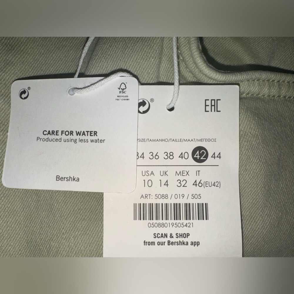 Bershka Kick Flair Jeans (Green, Size USA 10, NEW, Tags Included) - Picture 7 of 10